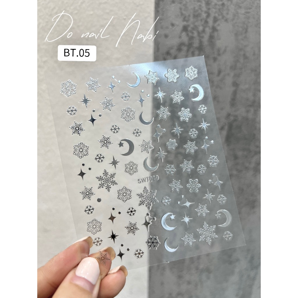 Sticker bông tuyết noel trang trí móng