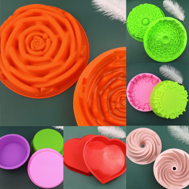 HCM-KHUÔN SILICON ĐẾ BÁNH TRÒN, HOA LÀM BÁNH NƯỚNG, BÁNH SINH NHẬT, THẠCH RAU CÂU 8INCH 21.6CM BỘI SHOP