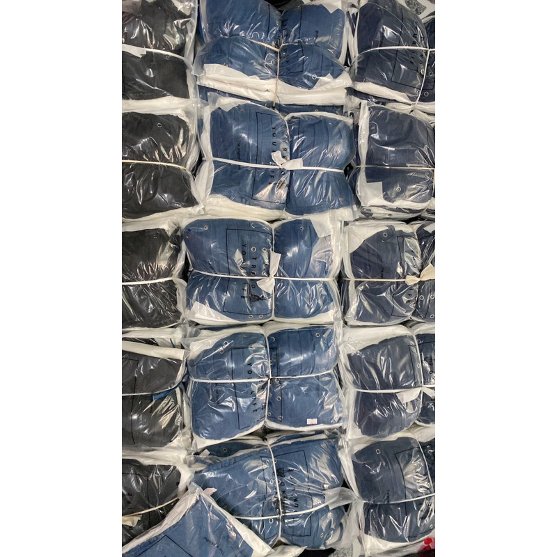 Set Áo Jean 2S Đan Dây Có Mút Croptop Mix Chân Váy Dài PIGGYHOUSE S21