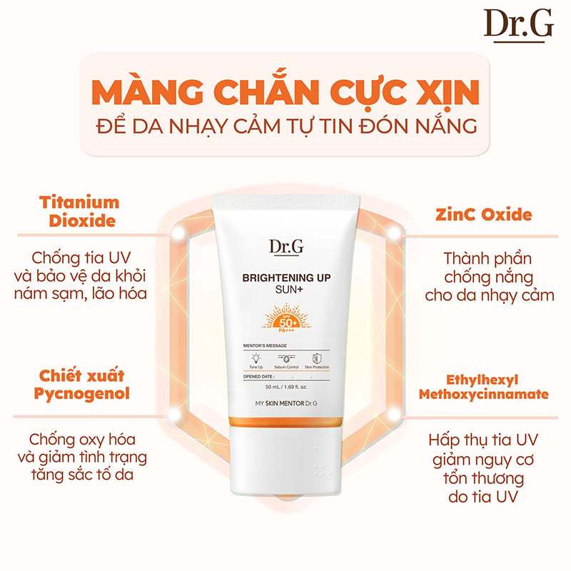 Kem chống nắng dr g xanh và cam 50ml dành cho da dầu và da nhậy cảm