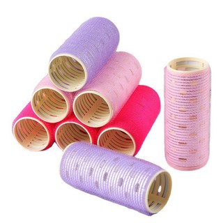 Lô uốn tóc mái bay, lõi nhựa, lô cuốn tóc hàn quốc xoăn size to dài tự dính 3 4 5 x 12cm màu đen hồng đỏ tím LC8