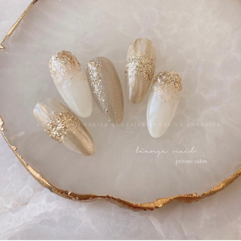 M005 - ANNAELSA Nail Box Thiết Kế Móng Úp Mẫu Thanh Lịch Sang Trọng Màu Xanh Ngọc