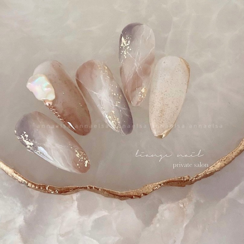 M005 - ANNAELSA Nail Box Thiết Kế Móng Úp Mẫu Thanh Lịch Sang Trọng Màu Xanh Ngọc