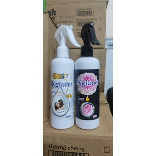 Combo 2 chai xịt thơm quần áo ,xịt thơm vải hygiene 250ml màu đen và màu trắng .