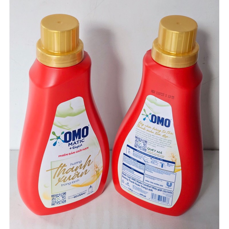 Nước Giặt OMO Matic Comfort Hương Thanh Xuân Túi 412G 400ml , túi 500ml , chai 700ml