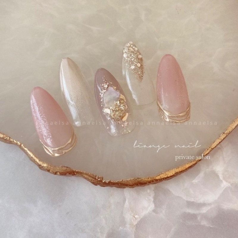 M006 - ANNAELSA Nail Box Thiết Kế Móng Úp Mẫu Màu Hồng Xanh Dễ Thương Xinh Xắn