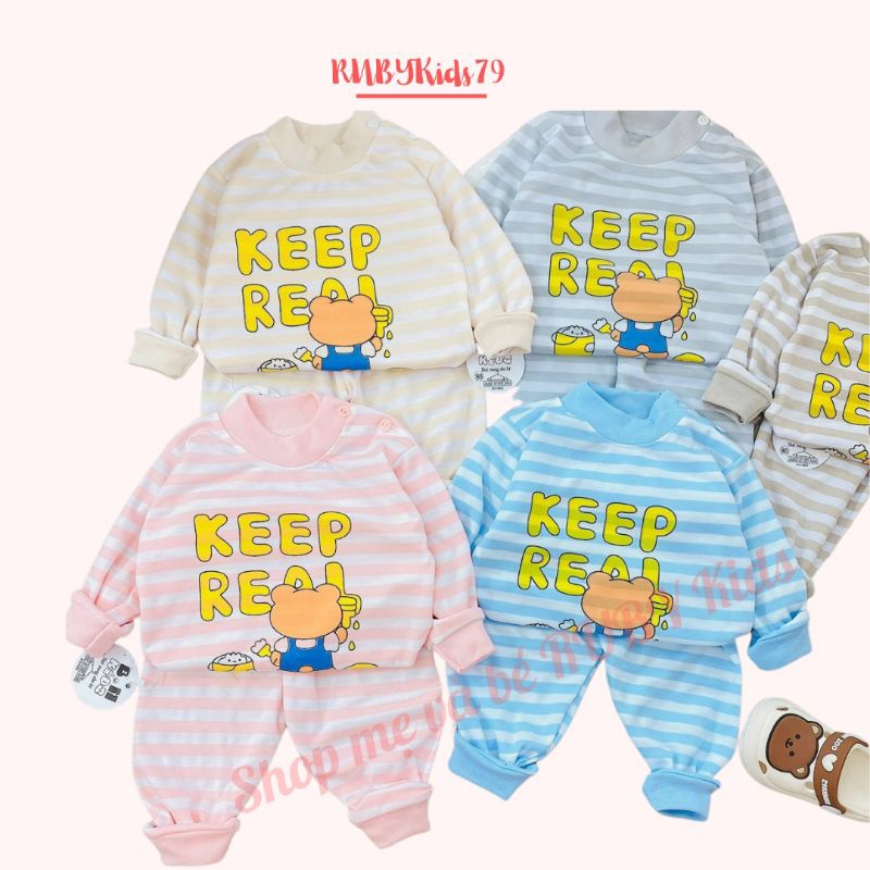 Đồ Bộ tay dài quần dài chất vải cotton cho bé từ 6-15kg rubykids79