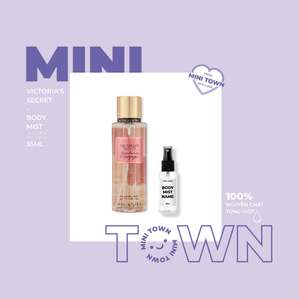 STRAWBERRIES & CH A M PA GNE - Xịt Thơm Lưu Hương Toàn Thân Victoria's Secret Fragrance Mist