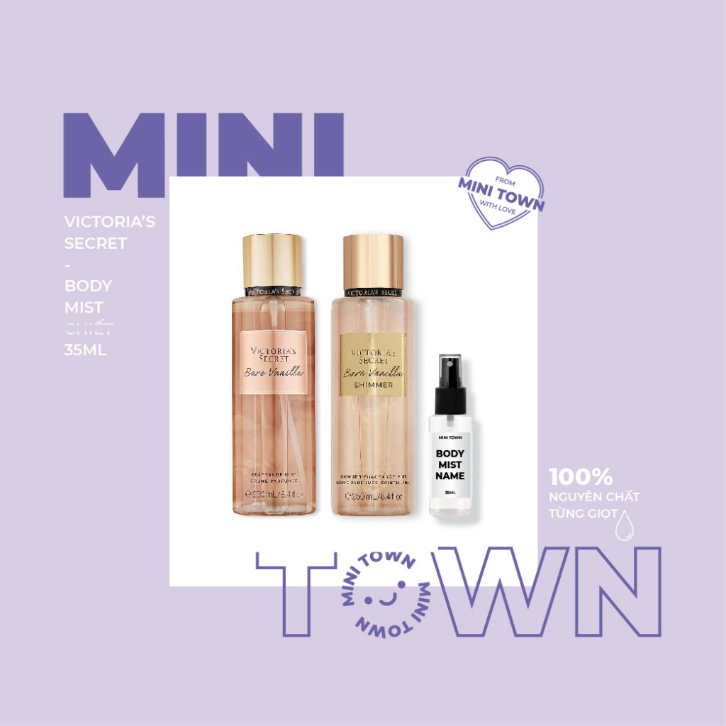 BARE VANILLA SHIMMER - Xịt Thơm Lưu Hương Toàn Thân Victoria's Secret Fragrance Mist