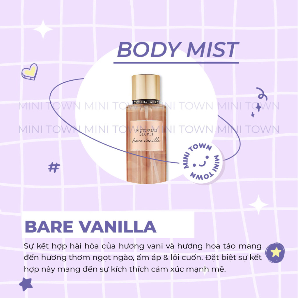 BARE VANILLA SHIMMER - Xịt Thơm Lưu Hương Toàn Thân Victoria's Secret Fragrance Mist