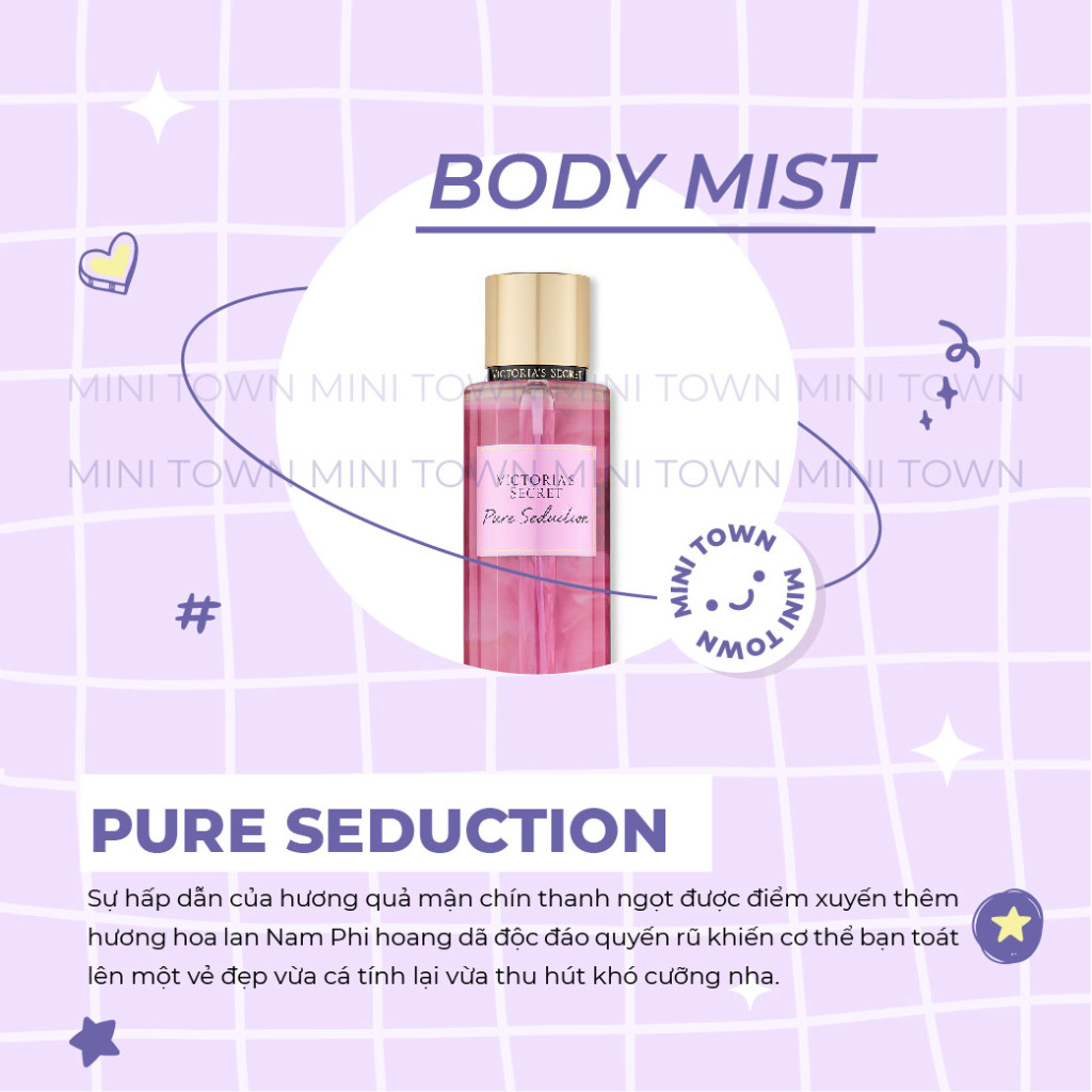 PURE SEDUCTION SHIMMER - Xịt Thơm Lưu Hương Toàn Thân Victoria's Secret Fragrance Mist