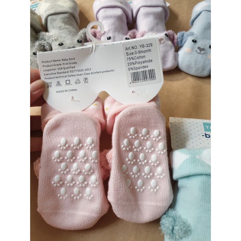 Sét 5 đôi tất chống trơn trượt cho bé