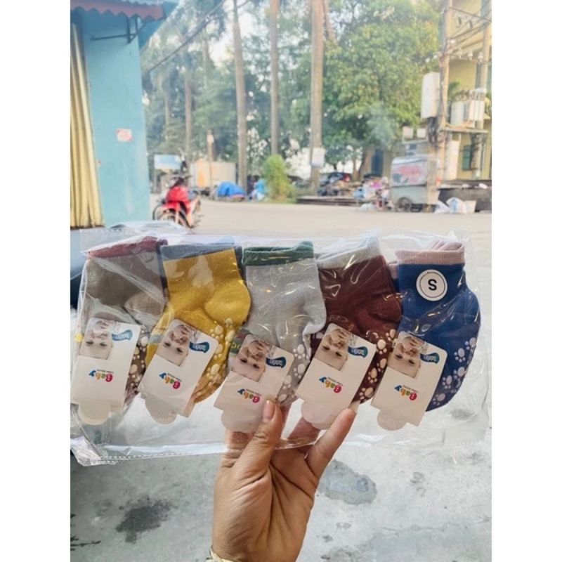 Sét 5 đôi tất chống trơn trượt cho bé