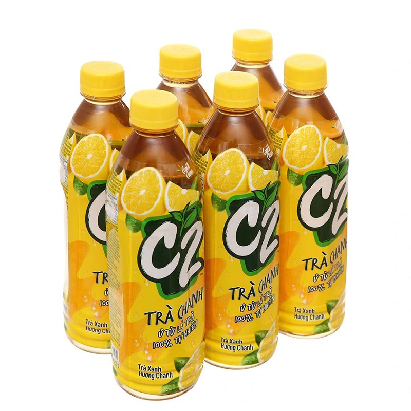 Lốc 6 chai trà xanh hương chanh C2