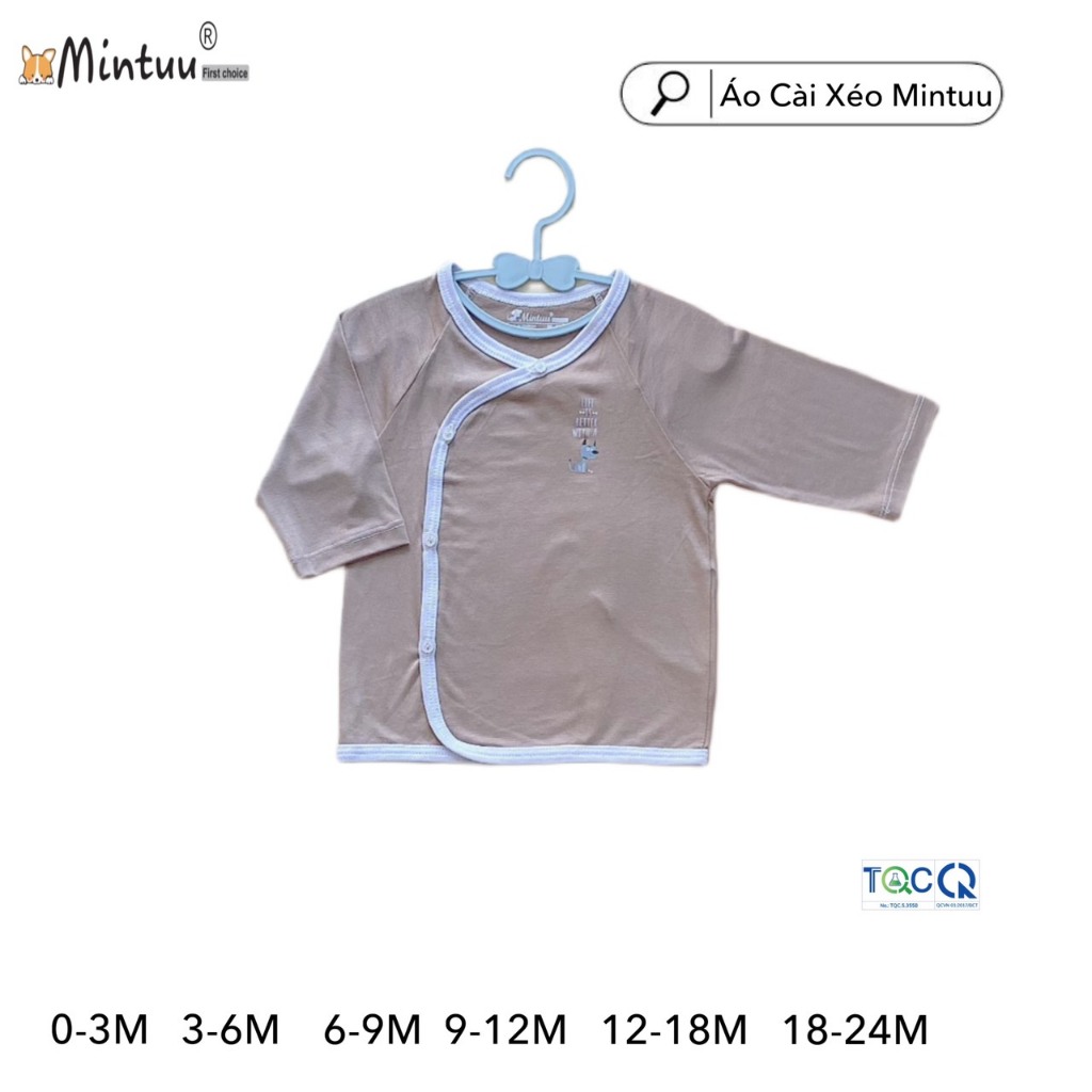 Áo cài xéo tay dài vải sợi tre cho bé sơ sinh hiệu MINTUU