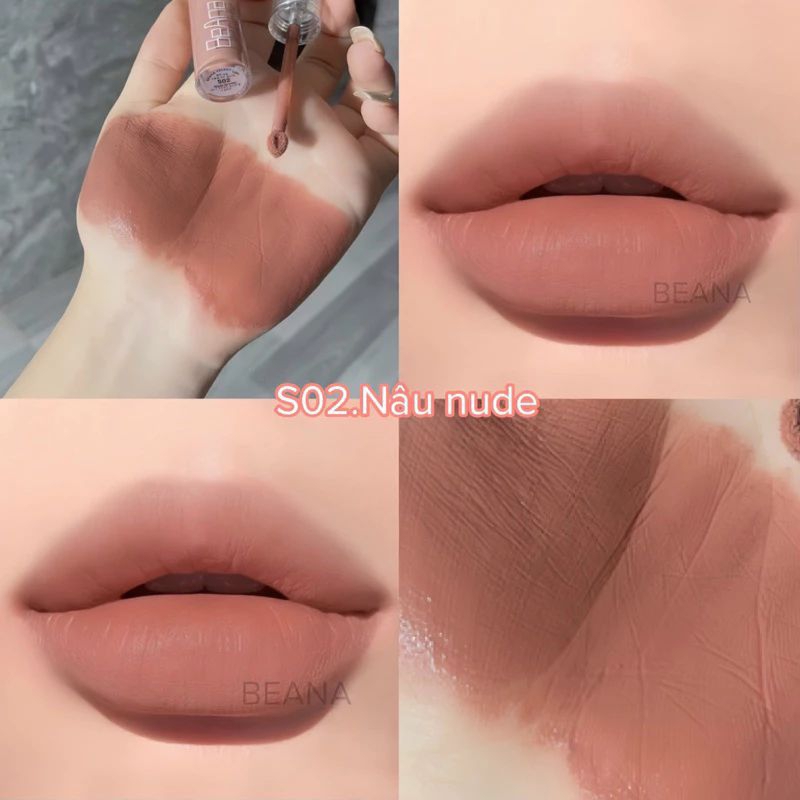 Son tone tây, son màu nâu tây, son nâu nude makup tone tây Beana chính hãng, chất son nhung mịn