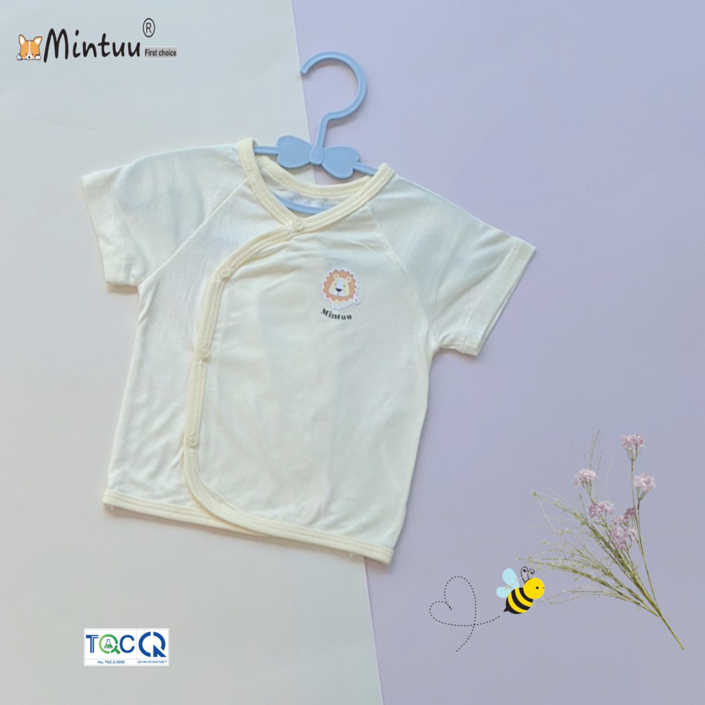 Áo cài xéo vải sợi tre  cho bé sơ sinh thương hiệu MINTUU