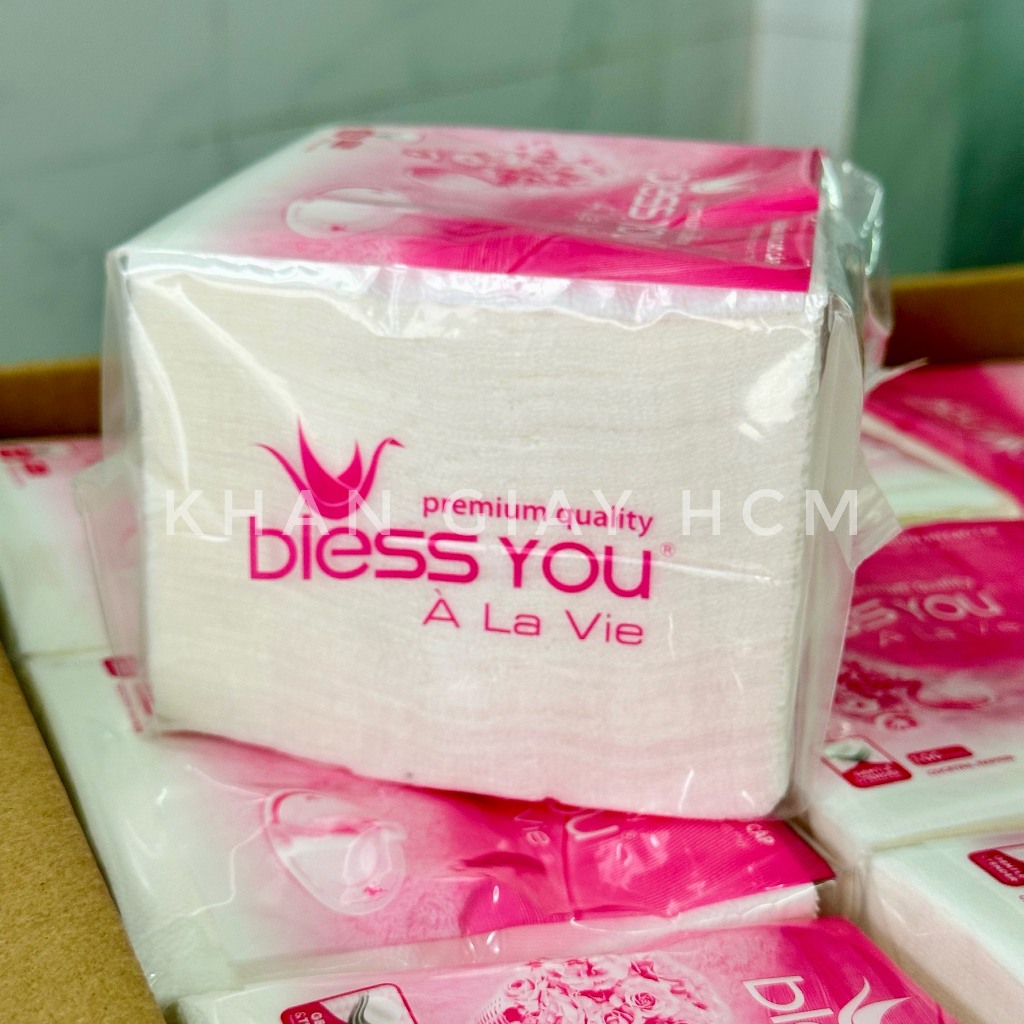 🔥   KHĂN GIẤY VUÔNG BLESS YOU 23x23 CM , KHĂN ĂN CHÍNH HÃNG - KHĂN GIẤY HCM 🔥