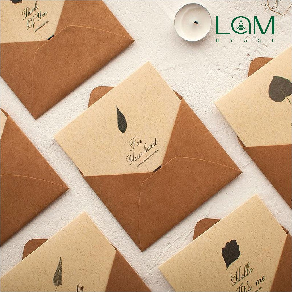 Thiệp kraft vintage cao cấp chúc mừng sinh nhật, tình nhân, ngày nhà giáo 20/11...