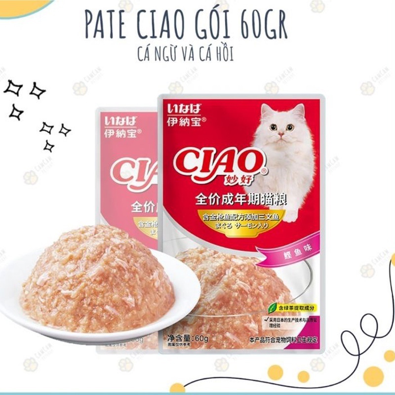 Pate Ciao dạng gói dành cho mèo 60g