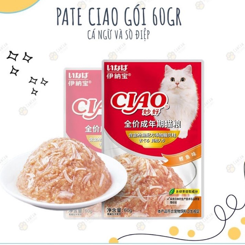 Pate Ciao dạng gói dành cho mèo 60g