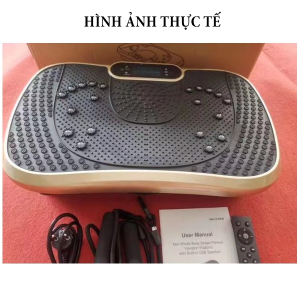 Máy Rung Tập Bụng - Máy Rung Toàn Thân Điều Khiển Từ Xa 120 Cấp Độ, Nghe Nhạc, Kết Nối Bluetooth Đa Năng, Tiện Lợi