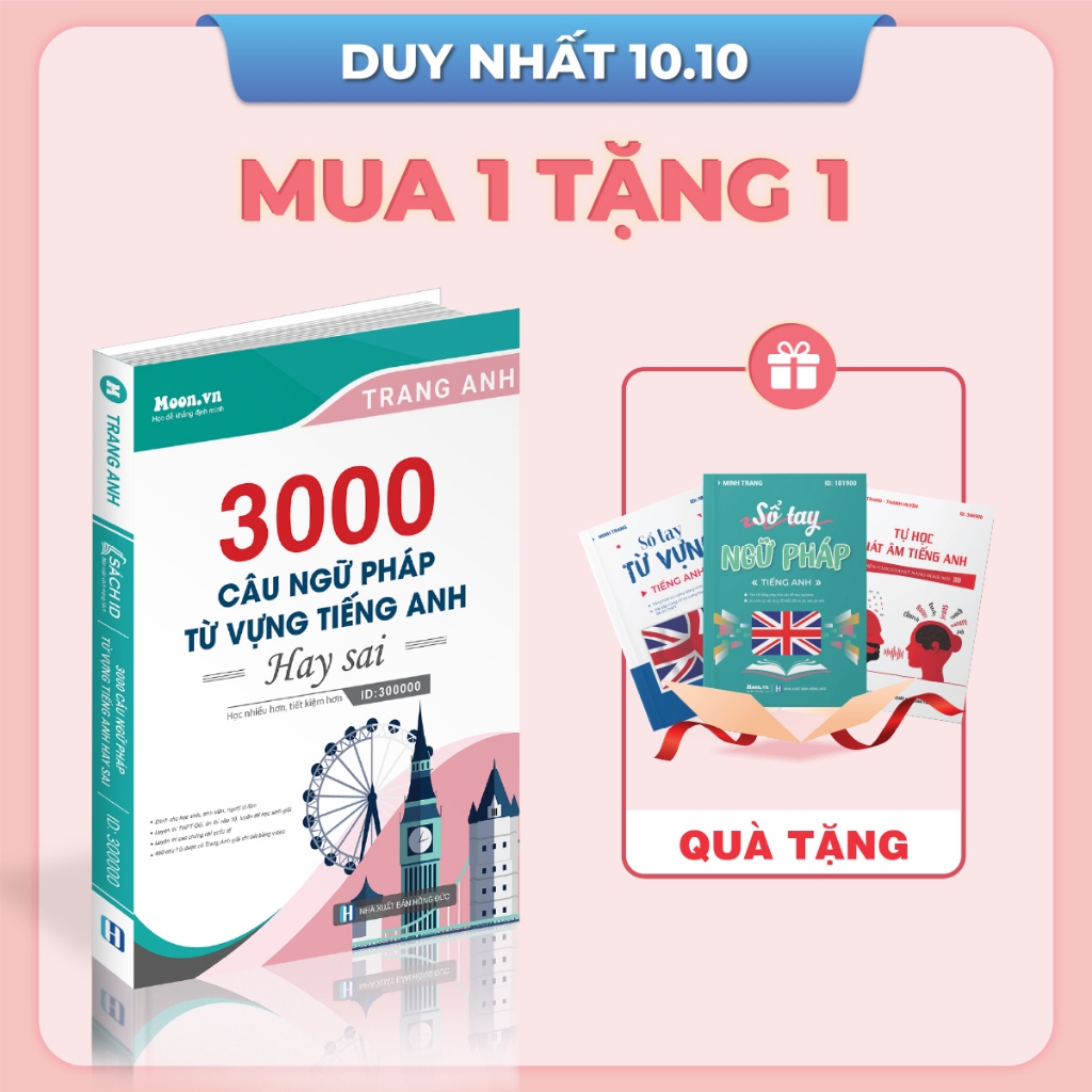 Sách cô Trang Anh 3000 câu ngữ pháp và từ vựng hay sai