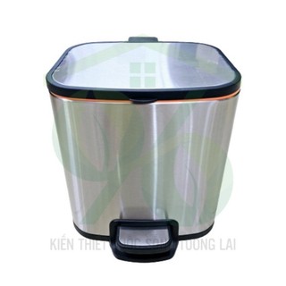 Thùng rác inox vuông đạp chân 6L