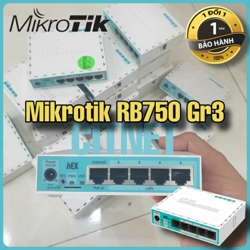 🔰Router Mikrotik RB750-Gr3 (hEX) Chính hãng