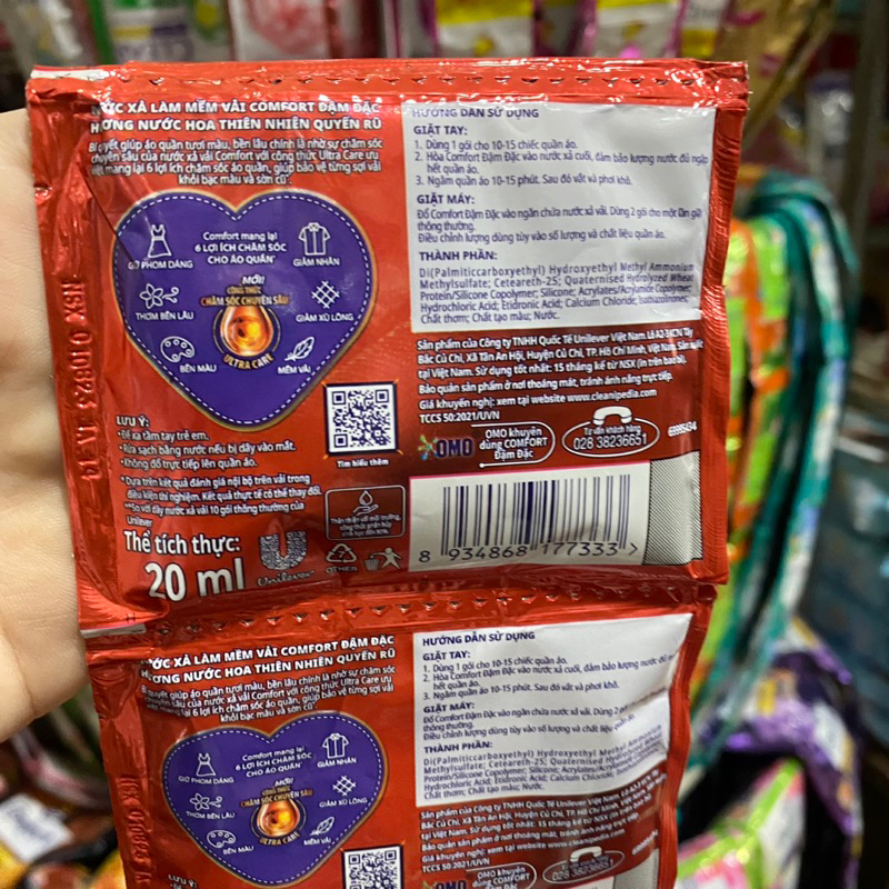 1 Dây Nước xả vải Comfort hương nước hoa Jennie Quyến Rũ 1 dây 10 gói