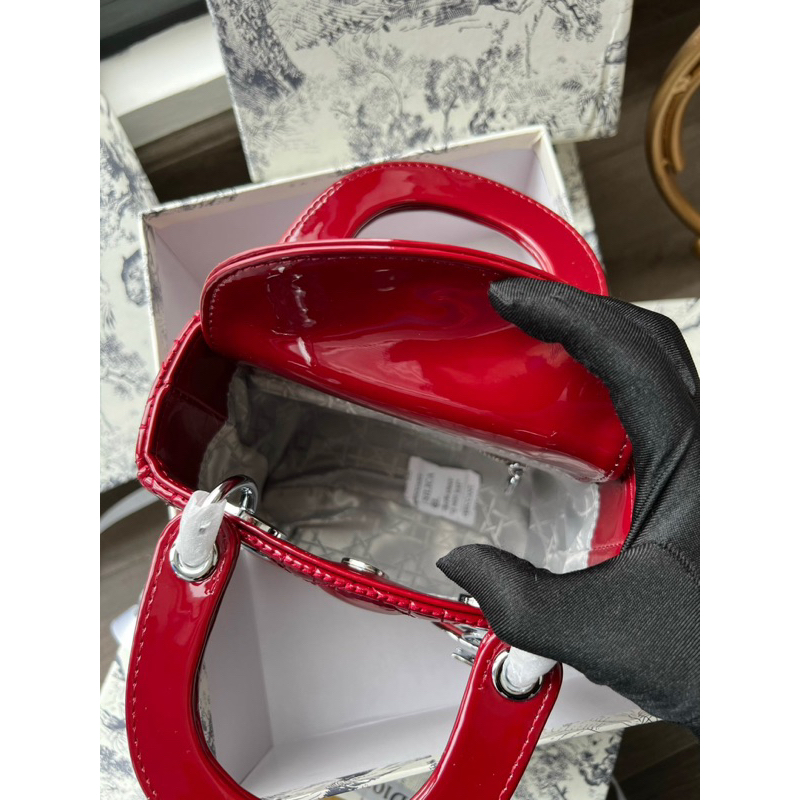 Túi Di o da bóng 3 ô tag bạc kèm hộp