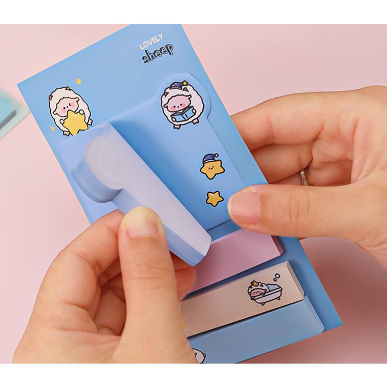 Bộ 80 giấy note giấy dán ghi chú tự dính hoạ tiết dễ thương văn phòng phẩm umeishop s2