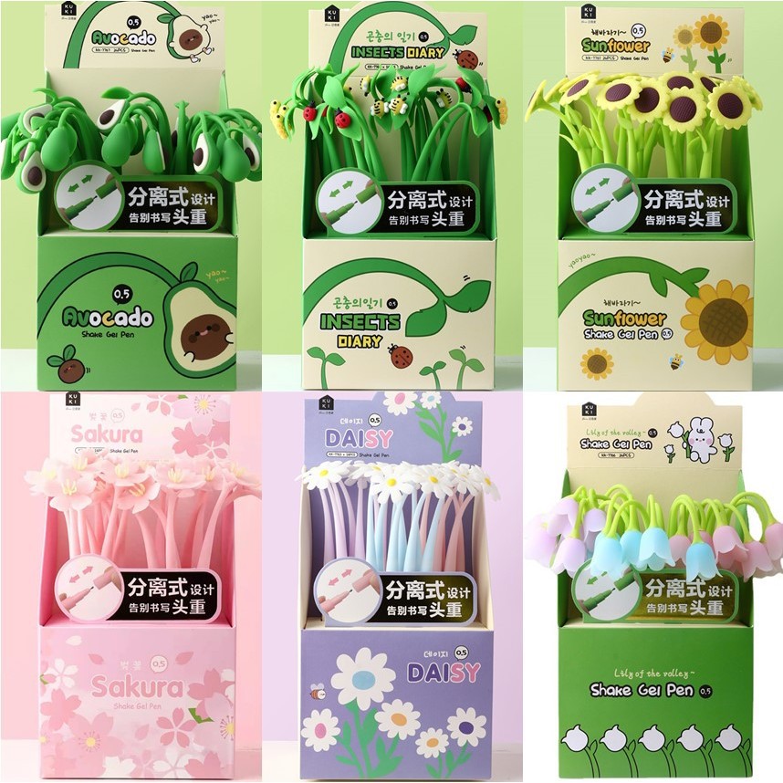 Bút bi gel silicon nhiều hoạ tiết dễ thương văn phòng phẩm Umeishop s22