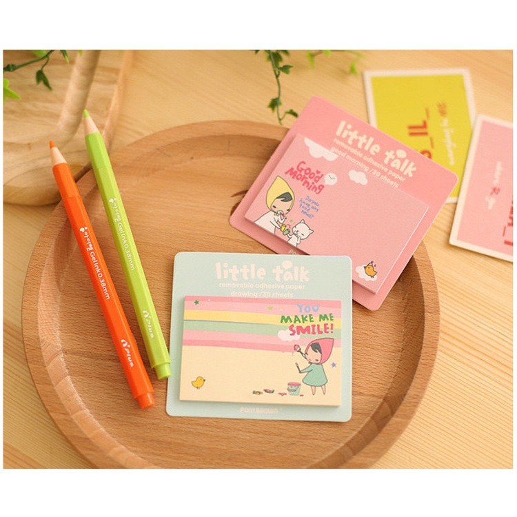 Giấy note ghi chú 30 tờ tự dính hình dễ thương văn phòng phẩm N0210