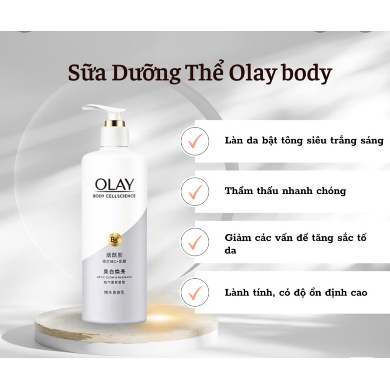 OLAY chai xám 260ml dưỡng thể trắng da body B3 + vitamin C
