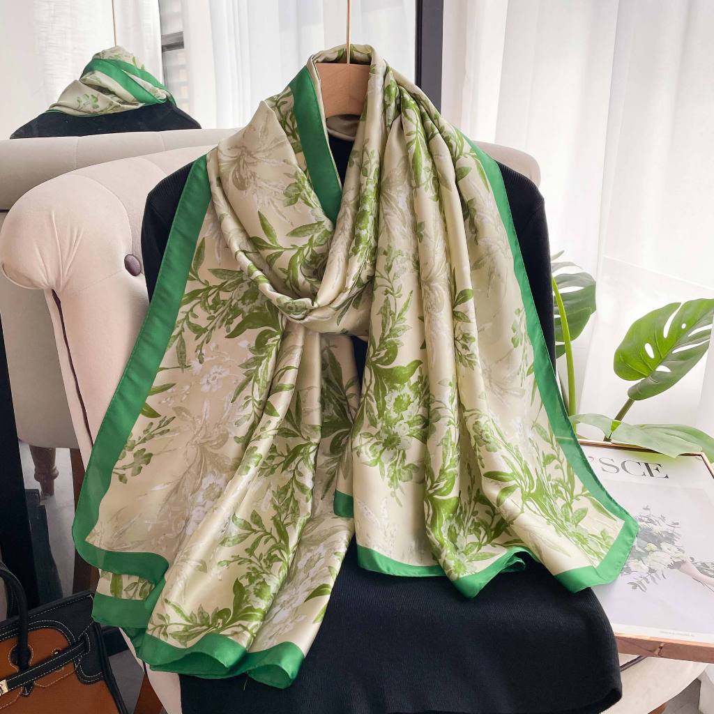 Khăn choàng lụa dài màu sắc 90x180cm thy thy store