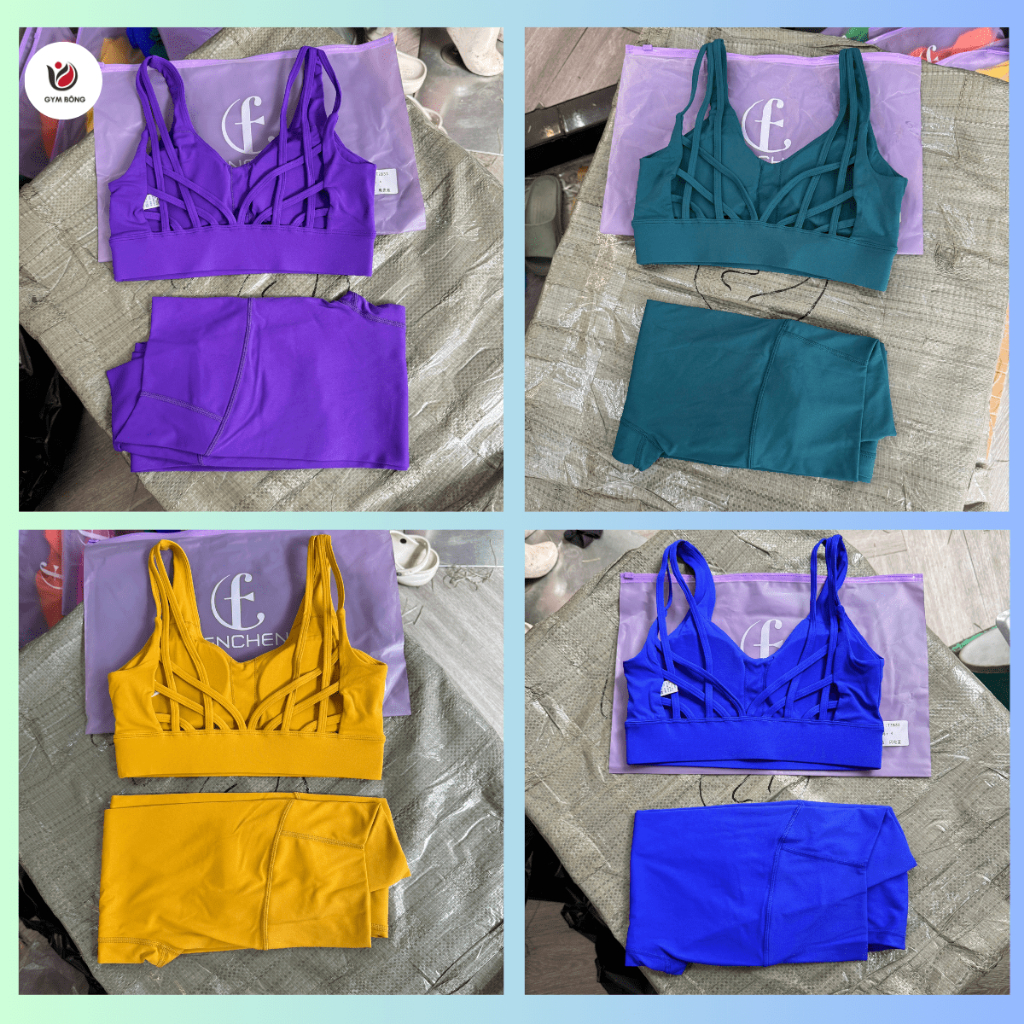 Set Bộ Tập Gym, Yoga, Thể Thao Lulu Đan Lưng Xương Cá Nâng Mông Tôn Dáng Nhiều Màu Cao Cấp Thoáng Mát Co Dãn