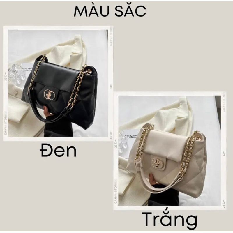 Túi xách  công sở nữ  da trần bông thời trang size 31 .