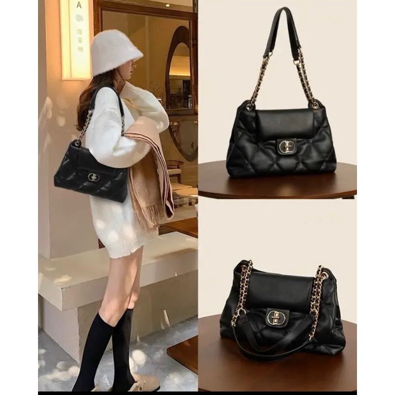 Túi xách  công sở nữ  da trần bông thời trang size 31 .