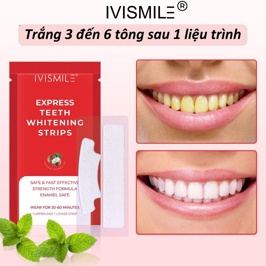 Miếng dán trắng răng cấp tốc Ivismile, công thức làm trắng độc quyền PAP+ dành riêng cho răng, lợi nhạy cảm