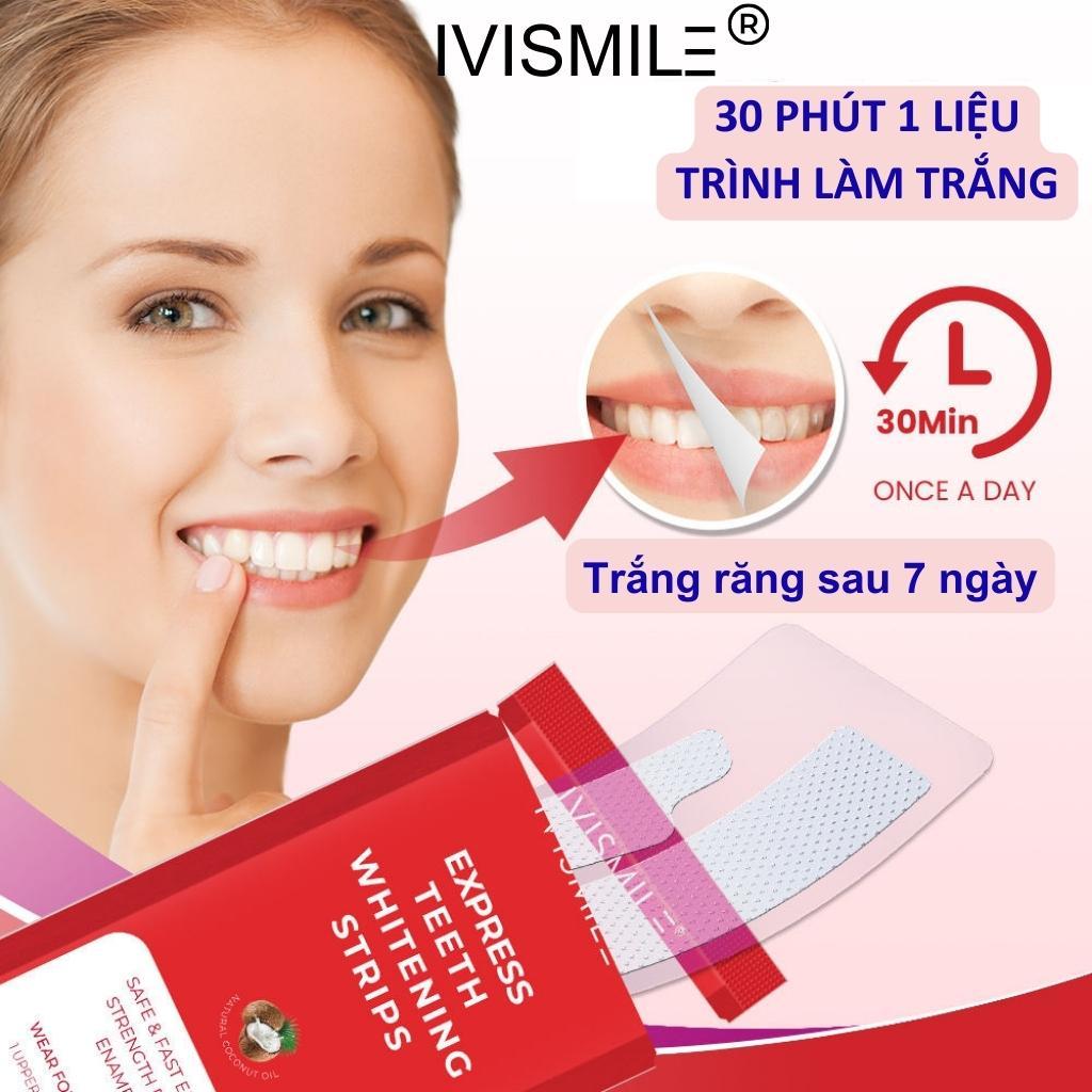 Miếng dán trắng răng cấp tốc Ivismile, công thức làm trắng độc quyền PAP+ dành riêng cho răng, lợi nhạy cảm