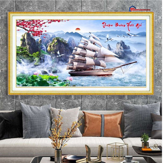 Tranh đính đá thuận buồm xuôi gió 1m17 x 58cm