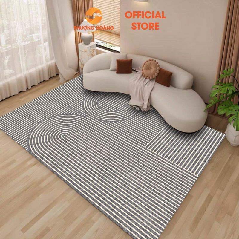 Tặng Thảm Lau Chân - Thảm Trải Sàn Bali Phong Cách Bắc Âu Trải Phòng Khách, Phòng Ngủ Sang Trọng - Đế Cao Su Chống Trơn