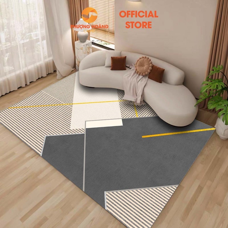 Tặng Thảm Lau Chân - Thảm Trải Sàn Bali Phong Cách Bắc Âu Trải Phòng Khách, Phòng Ngủ Sang Trọng - Đế Cao Su Chống Trơn