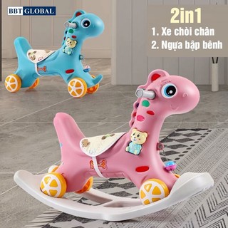 Ngựa bập bênh kết hợp chòi chân cho bé BBT Global RK-525