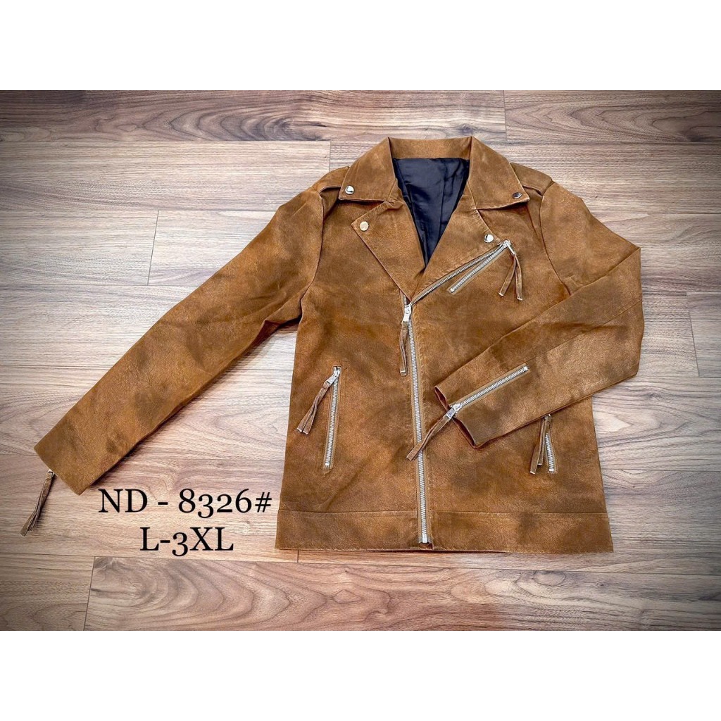 Áo khoác Da Lộn Nam BIKER CỔ CHÉO - Lót GIÓ cực ấm TRend 2023