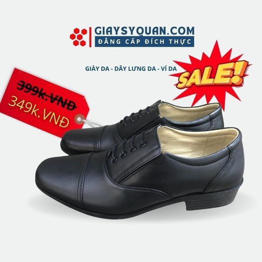 Giày Tây Nam Da Thật, Giày Công Sở , Giày Đồng Phục Nhân Viên Da Thật, Bảo hành 12 tháng