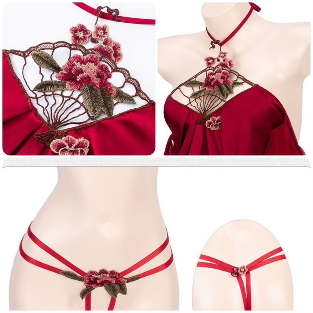 Sườn Xám Cổ Yếm Thêu Hoa Gợi Cảm Quyến Rũ 8834 [CWEAR.SEXY] | BigBuy360 - bigbuy360.vn