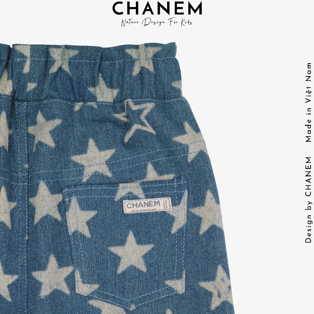 Chân váy bò cho bé gái dáng chữ A SKIE CHANEM, có quần trong, cạp chun cho bé cảm giác mặc thoải mái dễ dàng vận động