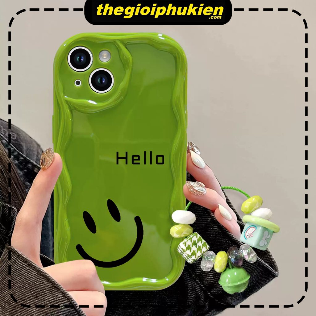 Ốp lưng iphone cạnh sóng nổi mặt cười kèm dây đeo có chuông 6/7/8/plus/x/xr/xs/11/12/13/14/15/pro max - xx2075